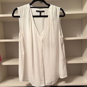 White House Black Market V-Neck White Blouse